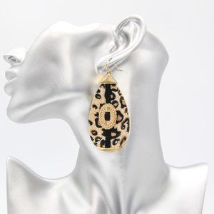 U1EJCE3534 Animal Print Statement Earrings